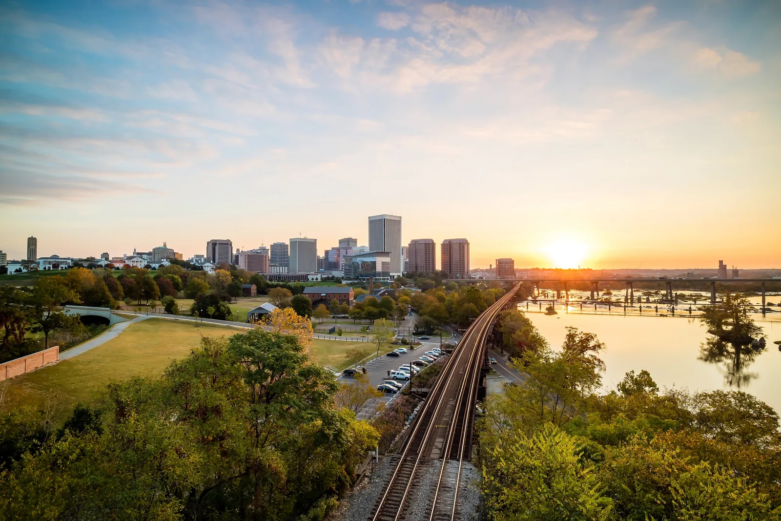 A Chesterfield County riverfront corridor representing transportation infrastructure.