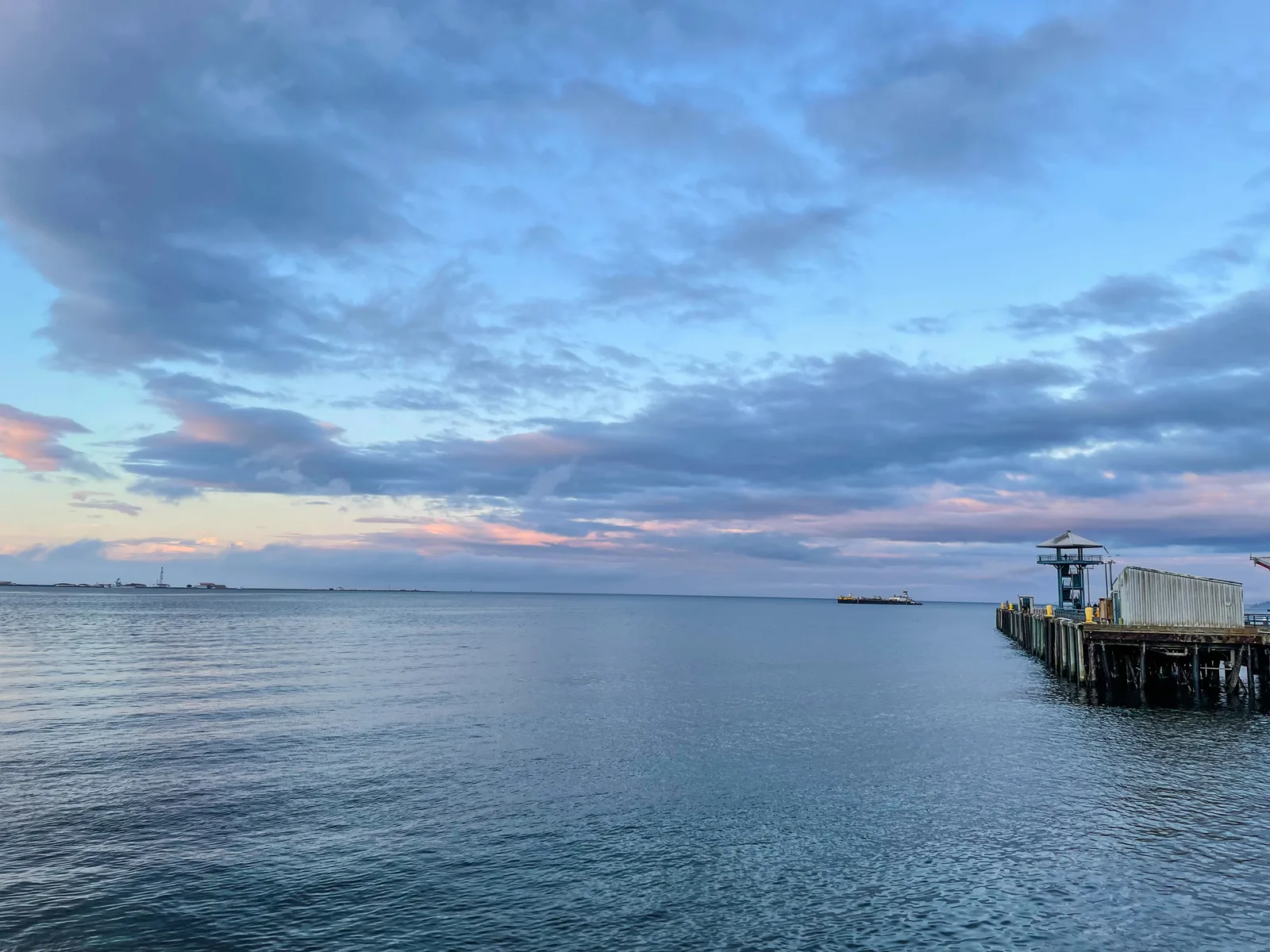 A Port Angeles coastal pier highlighting the marine environment safeguarded by municipal stormwater infrastructure.